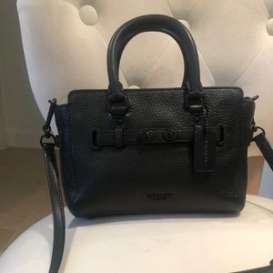 Coach mini satchel black genuine leather
